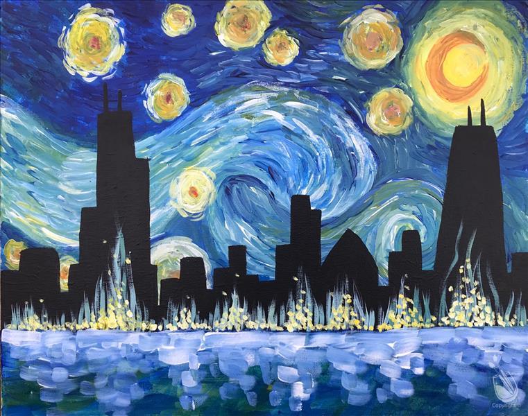 Chicago Skyline Swirls