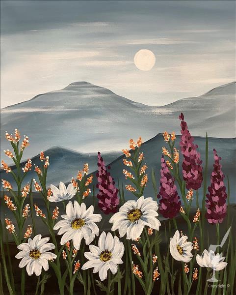 Mountain Flowers Paint and Sip Event