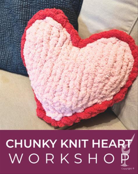 NEW Chunky Knit Heart Pillow